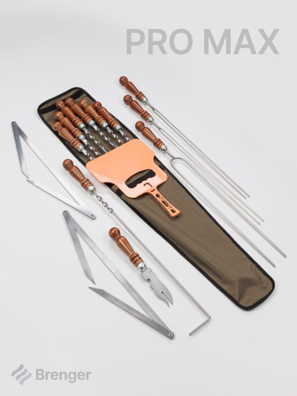 Шашлычный набор «BRENGER PRO MAX» в широком чехле (оксфорд), 8 пр