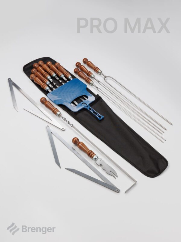 Шашлычный набор «BRENGER PRO MAX» в широком чехле (оксфорд), 8 пр